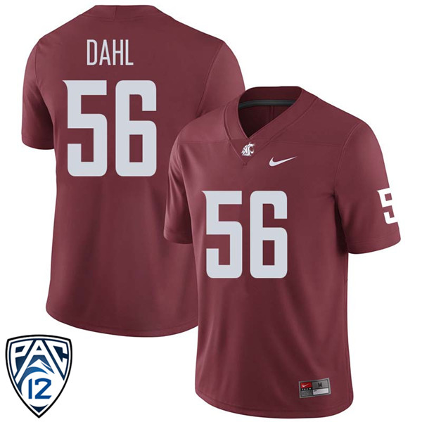 Men #56 Joe Dahl Washington State Cougars College Football Jerseys Sale-Crimson